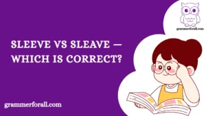 Sleeve vs Sleave