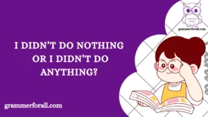 I Didn’t Do Nothing or I Didn’t Do Anything
